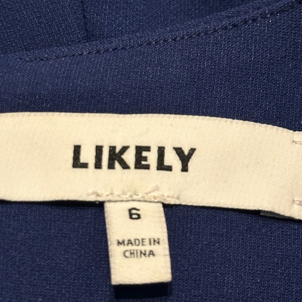 LIKELY Royal Blue Short Sleeve Bodycon Dress Size 6 - Picture 7 of 9